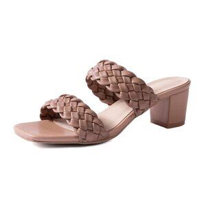 N.N.G. Braided Block Heeled Sandals / 10M / Nude / NIB